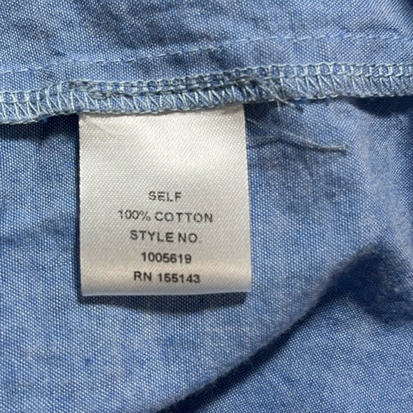 Blushmark Denim Midi Blue Dress Spaghetti Straps Stretchy Back Size Large - Picture 8 of 9